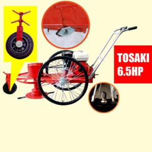รถตัดหญ้า BES 3 ล้อจักรยาน (ล้อลมใหญ่) พร้อมเครื่องยนต์ TOSAKI 6.5 HP รถตัดหญ้าทำสวน รถเข็นตัดหญ้า ตัดหญ้า ในไร่ ทุ่งนา ทุ่งหญ้า ข้างทาง